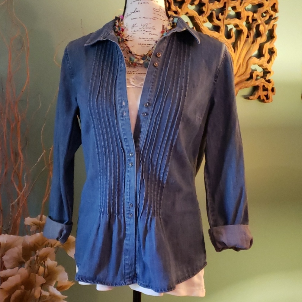 JONES  NEW YORK SPORT Denim Shirt Sz S